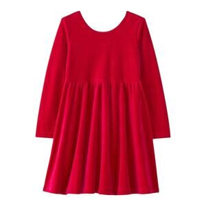 🆕 Hanna Andersson Red Velour Skater Dress w/ Pockets | Girls 5 | NWOT